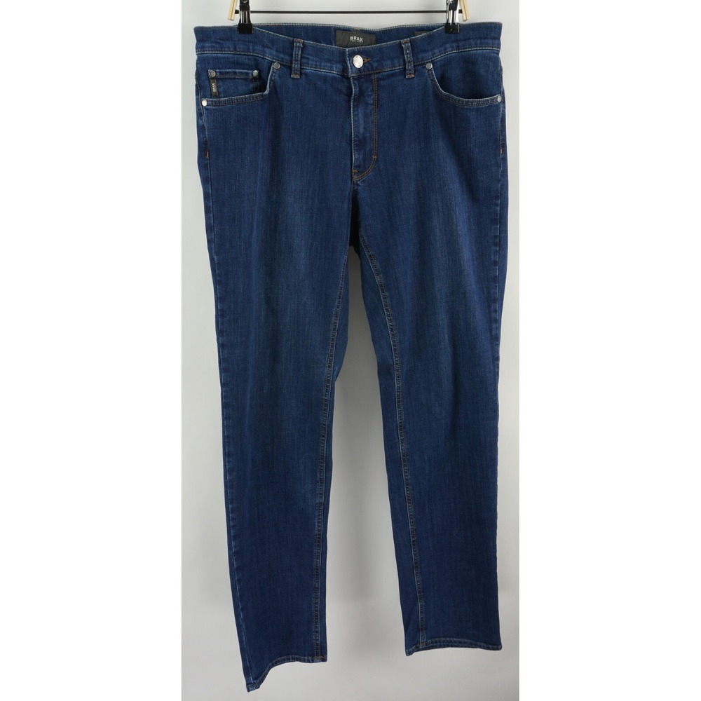 BRAX Masterpiece Cooper Men's 38 x 34 Dark Blue Stretch Denim Straight Leg Jeans